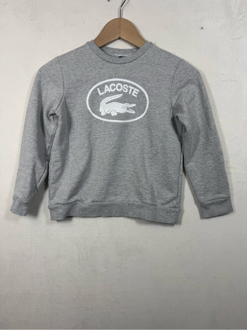 Lacoste Gray Crewneck Sweatshirt with White Logo